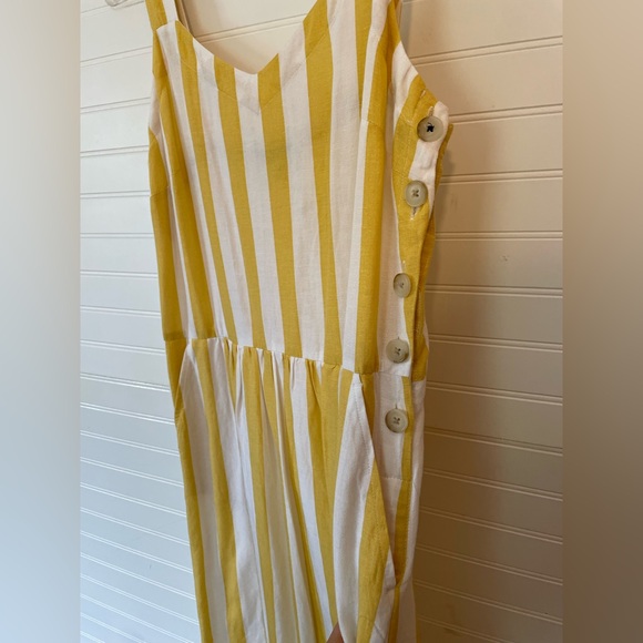 Joules Yellow White Stripe V-neck Jumper Sundress Size US 8 Cottagecore - Picture 2 of 6